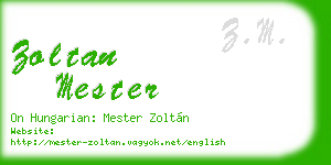 zoltan mester business card