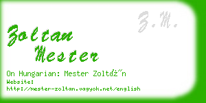 zoltan mester business card